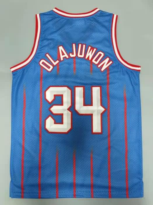 1996/97 Houston Rockets OLAJUWON #34 Blue Classics Basketball Jersey (Stitched)