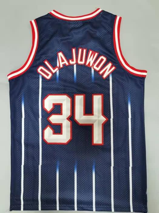 1996/97 Houston Rockets OLAJUWON #34 Dark Blue Classics Basketball Jersey (Stitched)