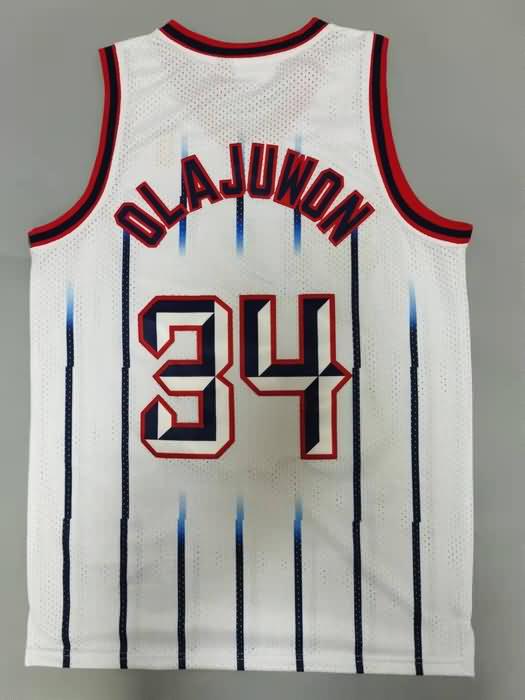 1996/97 Houston Rockets OLAJUWON #34 White Classics Basketball Jersey (Stitched)