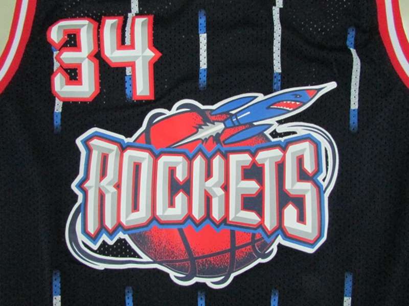 Houston Rockets OLAJUWON #34 Dark Blue Classics Basketball Jersey (Stitched)