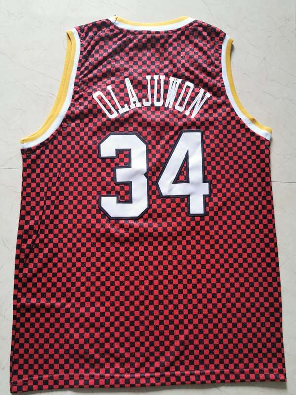 Houston Rockets OLAJUWON #34 Red Classics Basketball Jersey (Stitched)