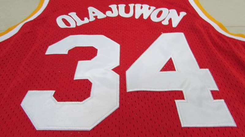 Houston Rockets OLAJUWON #34 Red Classics Basketball Jersey 02 (Stitched)