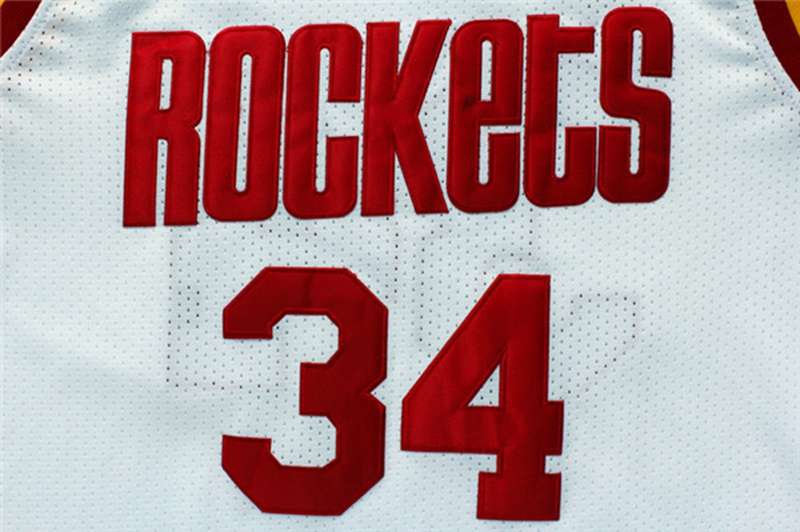 Houston Rockets OLAJUWON #34 White Classics Basketball Jersey (Stitched)