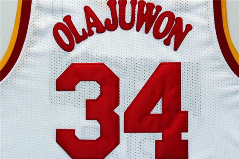 Houston Rockets OLAJUWON #34 White Classics Basketball Jersey (Stitched)