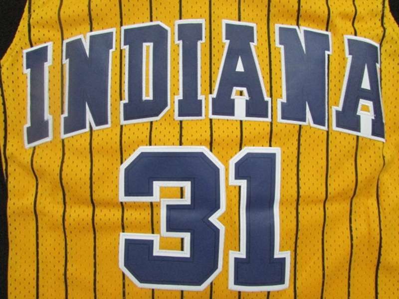 Indiana Pacers MILLER #31 Yellow Classics Basketball Jersey (Stitched)