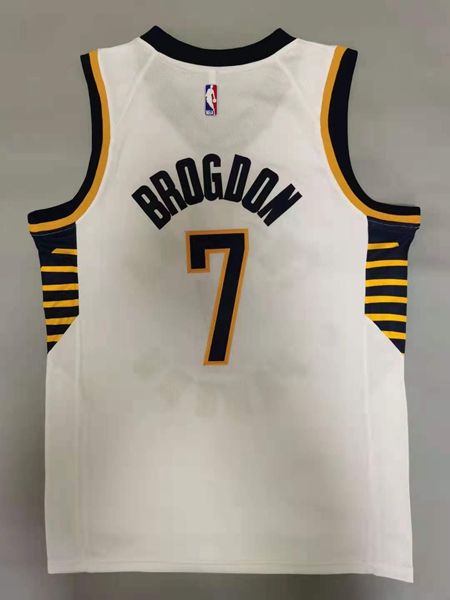 Indiana Pacers BROGDON #7 White Basketball Jersey (Stitched)