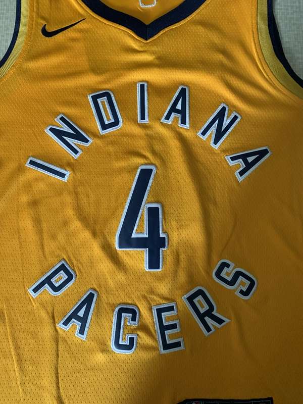 Indiana Pacers OLADIPO #4 Yellow Basketball Jersey (Stitched)