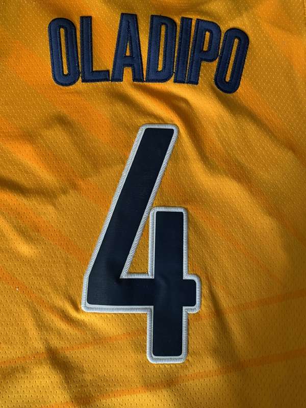 Indiana Pacers OLADIPO #4 Yellow Basketball Jersey (Stitched)