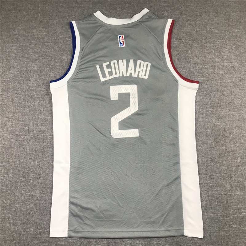 20/21 Los Angeles Clippers LEONARD #2 Grey Basketball Jersey (Stitched)