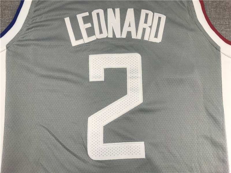 20/21 Los Angeles Clippers LEONARD #2 Grey Basketball Jersey (Stitched)