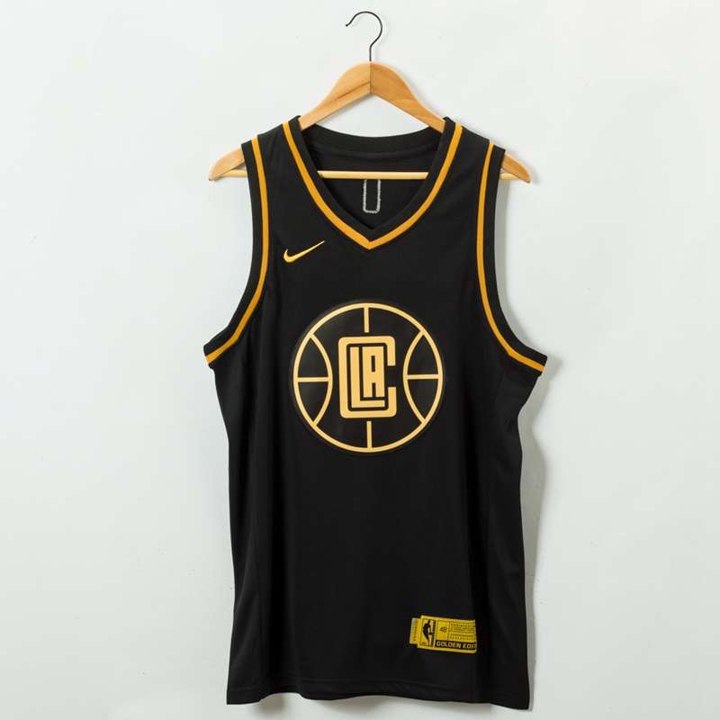 2020 Los Angeles Clippers LEONARD #2 Black Gold Basketball Jersey (Stitched)
