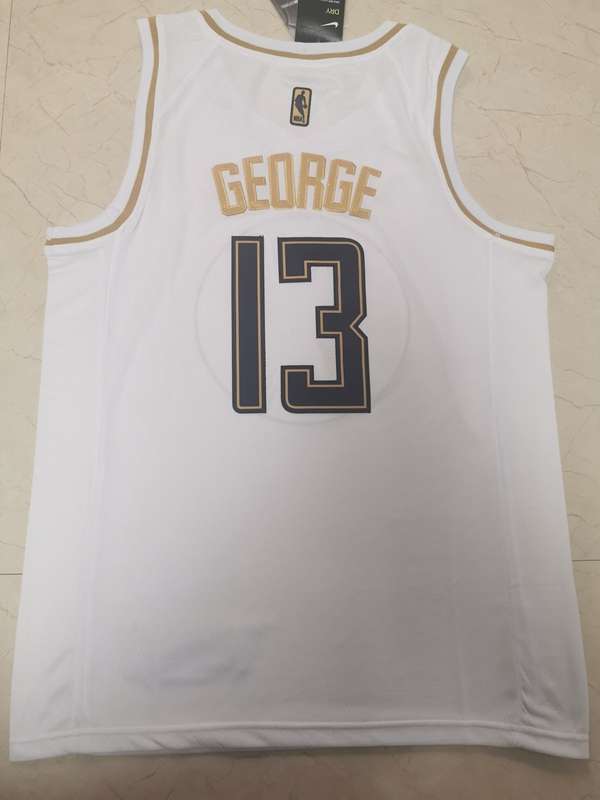 2020 Los Angeles Clippers GEORGE #13 White Gold Basketball Jersey (Stitched)