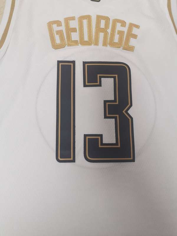 2020 Los Angeles Clippers GEORGE #13 White Gold Basketball Jersey (Stitched)