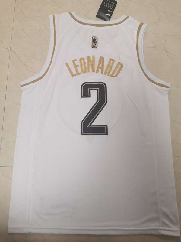 2020 Los Angeles Clippers LEONARD #2 White Gold Basketball Jersey (Stitched)