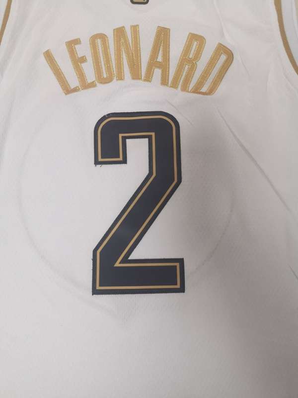 2020 Los Angeles Clippers LEONARD #2 White Gold Basketball Jersey (Stitched)