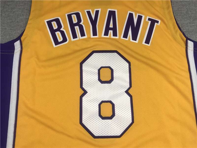 2000/01 Los Angeles Lakers BRYANT #8 Yellow Finals Classics Basketball Jersey (Stitched)