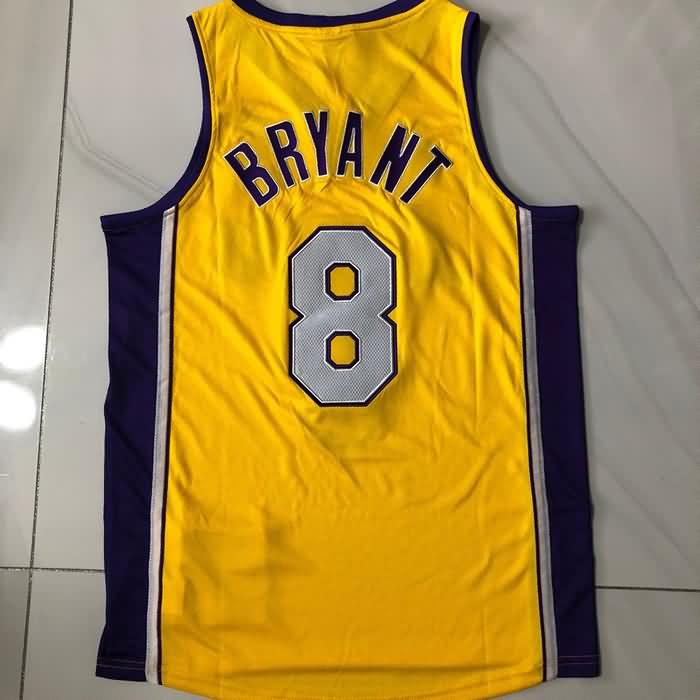 2001/02 Los Angeles Lakers BRYANT #8 Yellow Classics Basketball Jersey (Closely Stitched)