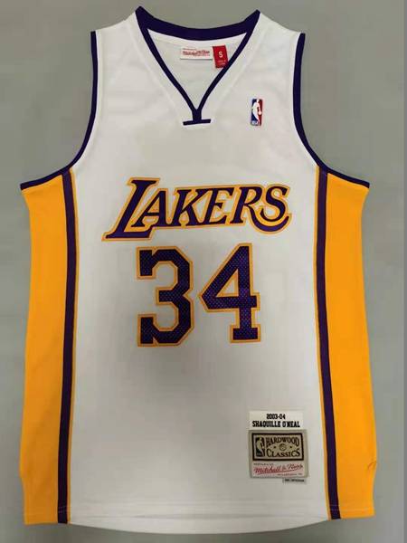 2003/04 Los Angeles Lakers ONEAL #34 White Finals Classics Basketball Jersey (Stitched)