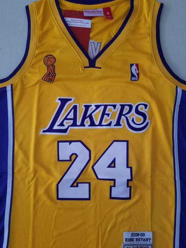 2009 Los Angeles Lakers BRYANT #24 Yellow Champion Classics Basketball Jersey (Stitched)