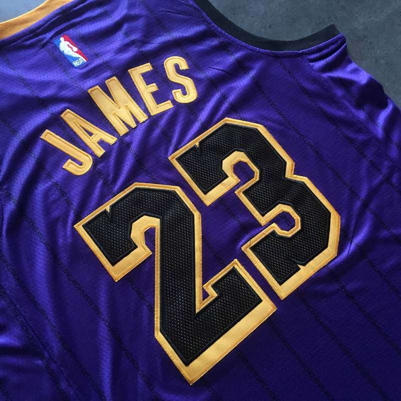 2019 Los Angeles Lakers JAMES #23 Purple City Basketball Jersey (Closely Stitched)