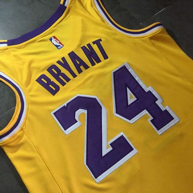 2019 Los Angeles Lakers BRYANT #24 Yellow Basketball Jersey (Closely Stitched)