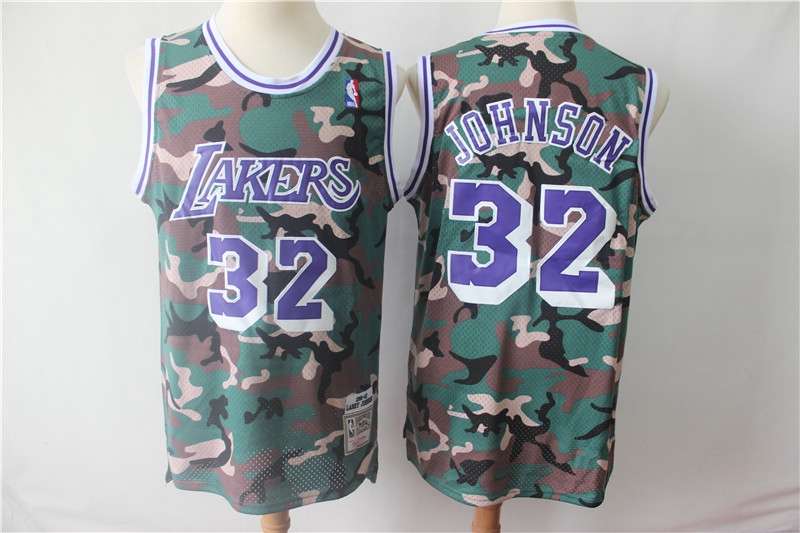 2019 Los Angeles Lakers JOHNSON #32 Camouflage Basketball Jersey (Stitched)