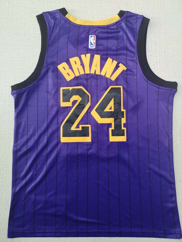 2019 Los Angeles Lakers BRYANT #24 Purple City Basketball Jersey (Stitched)