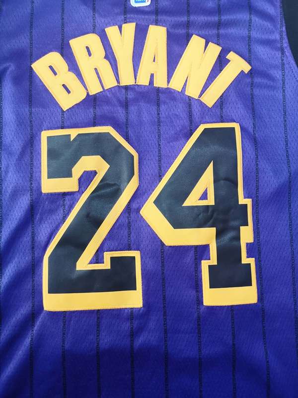 2019 Los Angeles Lakers BRYANT #24 Purple City Basketball Jersey (Stitched)