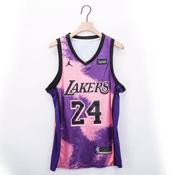 20/21 Los Angeles Lakers BRYANT #24 Pink Purple AJ Basketball Jersey (Stitched)