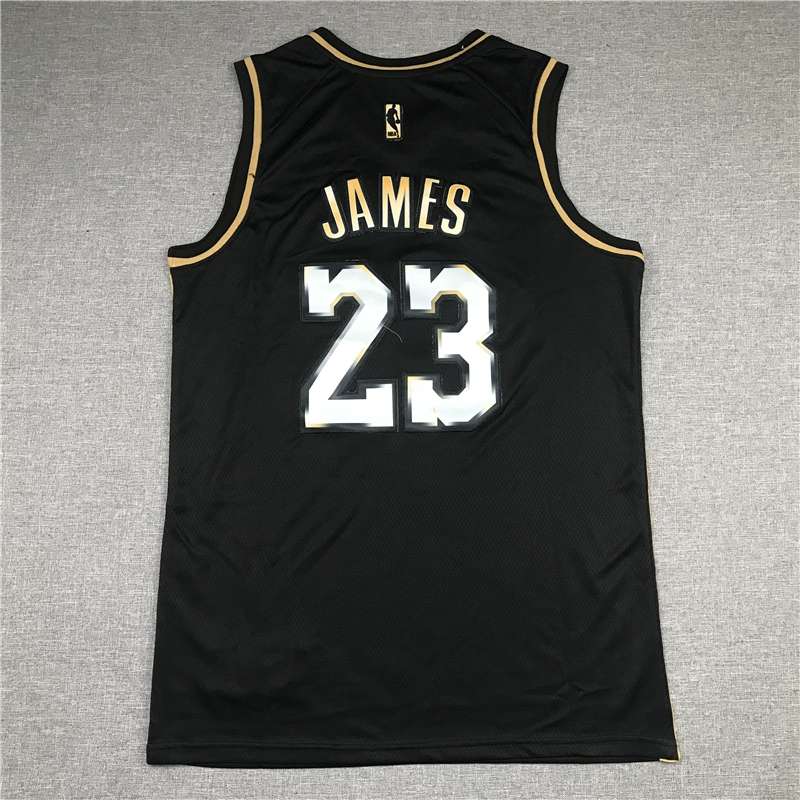 20/21 Los Angeles Lakers JAMES #23 Black Gold Basketball Jersey (Stitched)