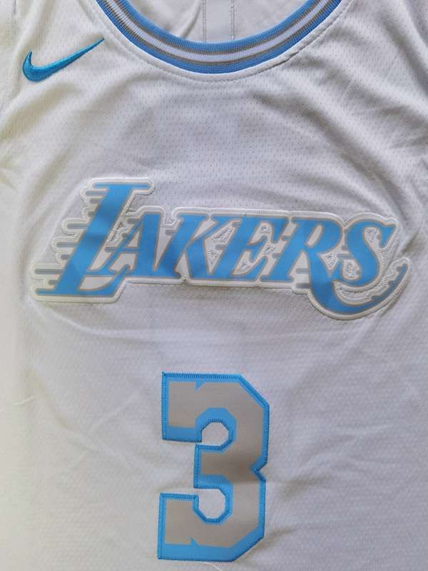 20/21 Los Angeles Lakers DAVIS #3 White City Basketball Jersey (Stitched)