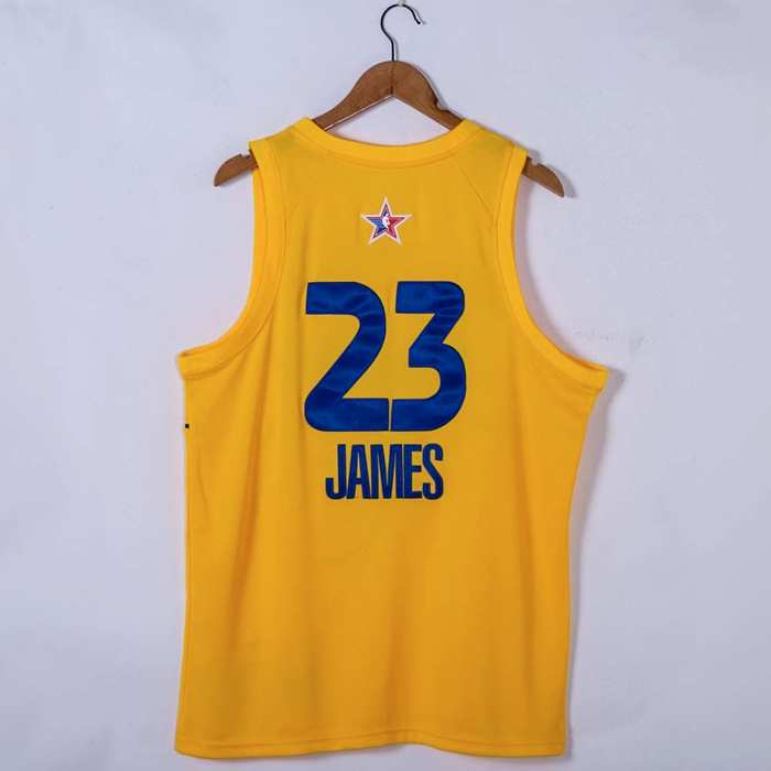 2021 Los Angeles Lakers JAMES #23 Yellow All Star Basketball Jersey (Stitched)