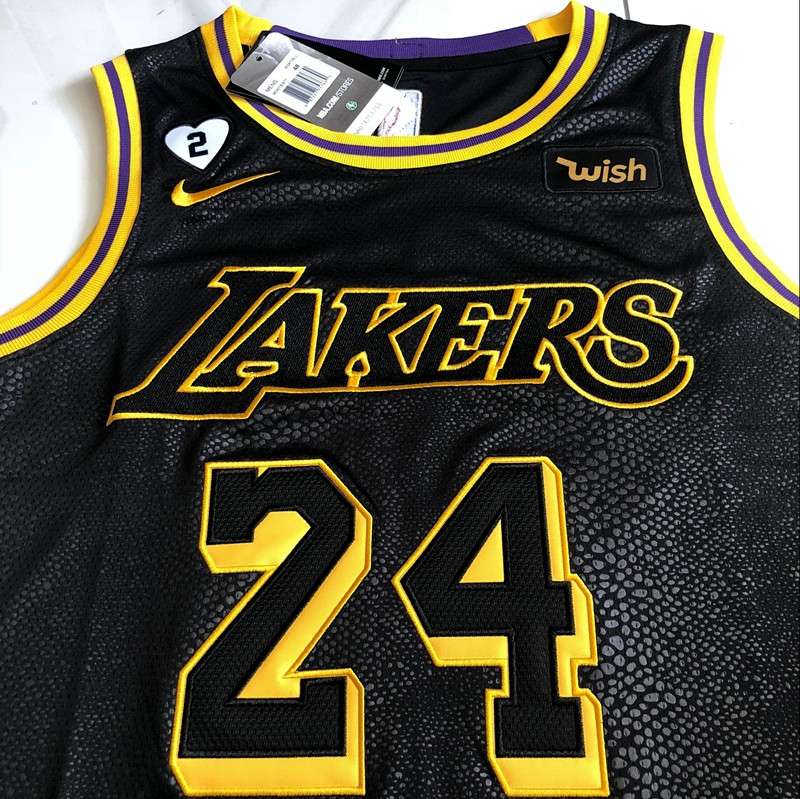 2020 Los Angeles Lakers BRYANT #24 Black City Basketball Jersey 2 (Closely Stitched)