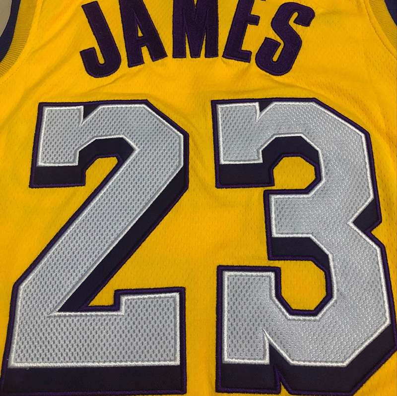 2020 Los Angeles Lakers JAMES #23 Yellow City Basketball Jersey (Closely Stitched)