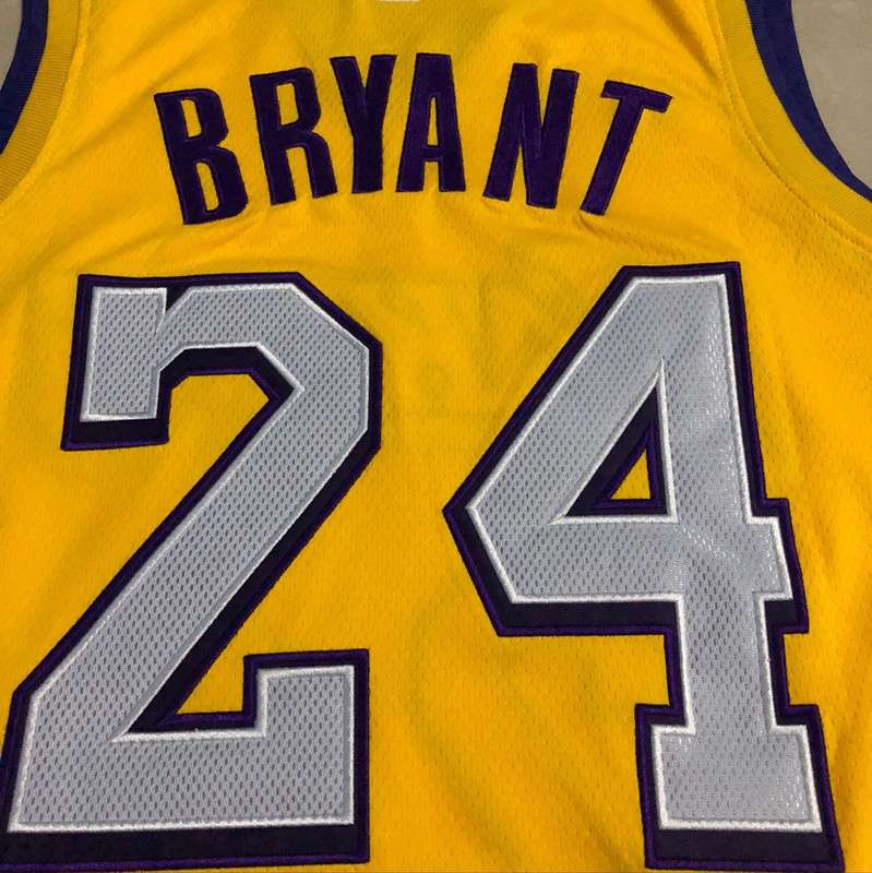 2020 Los Angeles Lakers BRYANT #24 Yellow City Basketball Jersey (Closely Stitched)