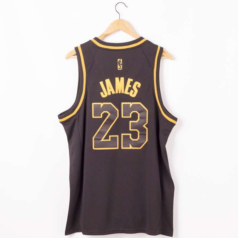 2020 Los Angeles Lakers JAMES #23 Black Gold Basketball Jersey (Stitched)