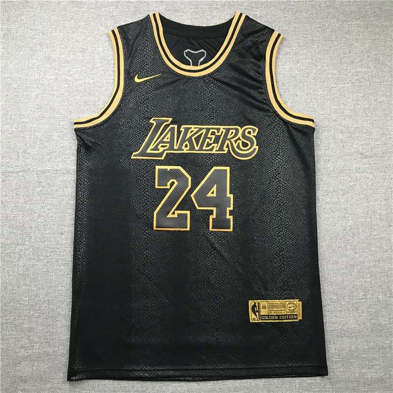 2020 Los Angeles Lakers BRYANT #24 Black Gold Basketball Jersey 2 (Stitched)