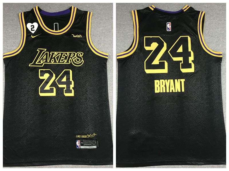 2020 Los Angeles Lakers BRYANT #24 Black City Basketball Jersey 2 (Stitched)