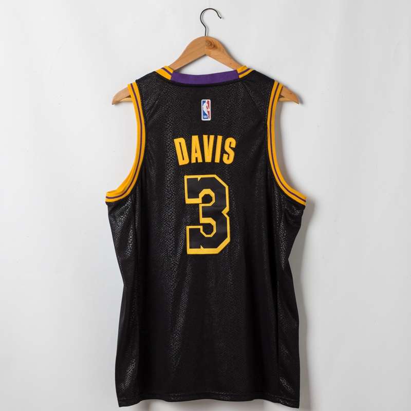 2020 Los Angeles Lakers DAVIS #3 Black City Basketball Jersey (Stitched)