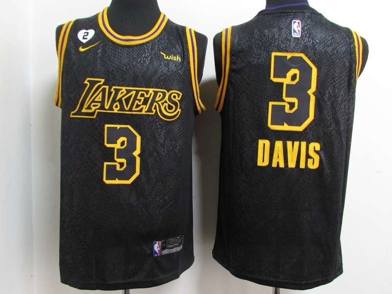 2020 Los Angeles Lakers DAVIS #3 Black City Basketball Jersey 2 (Stitched)