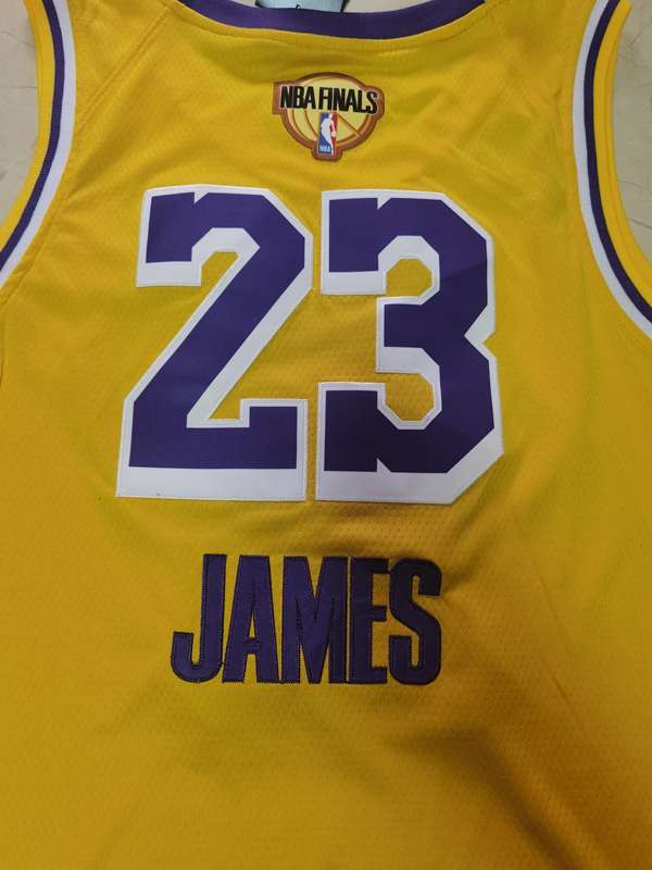 2020 Los Angeles Lakers JAMES #23 Yellow Finals Basketball Jersey (Stitched)