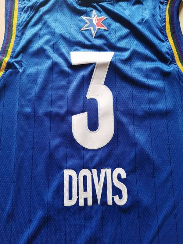 2020 Los Angeles Lakers DAVIS #3 Blue All Star Basketball Jersey (Stitched)