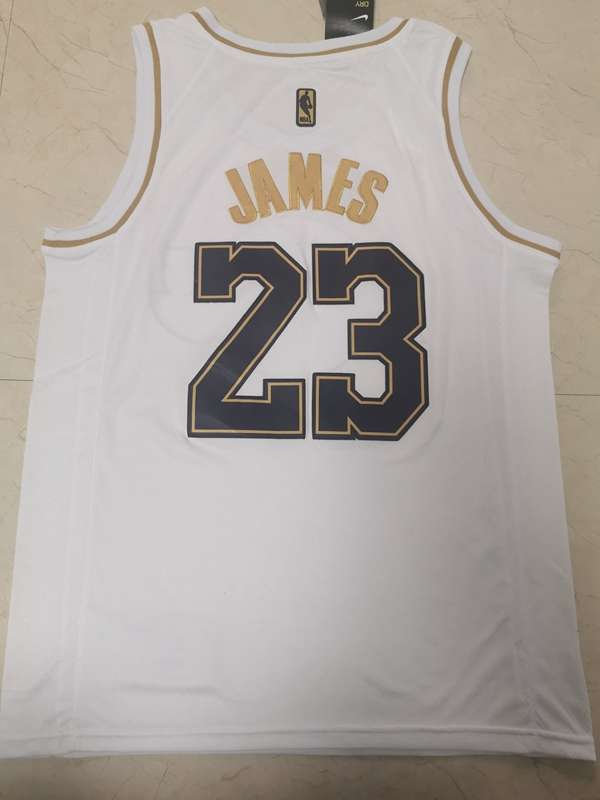 2020 Los Angeles Lakers JAMES #23 White Gold Basketball Jersey (Stitched)