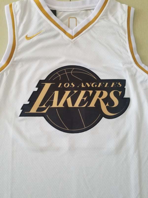 2020 Los Angeles Lakers BRYANT #24 White Gold Basketball Jersey (Stitched)