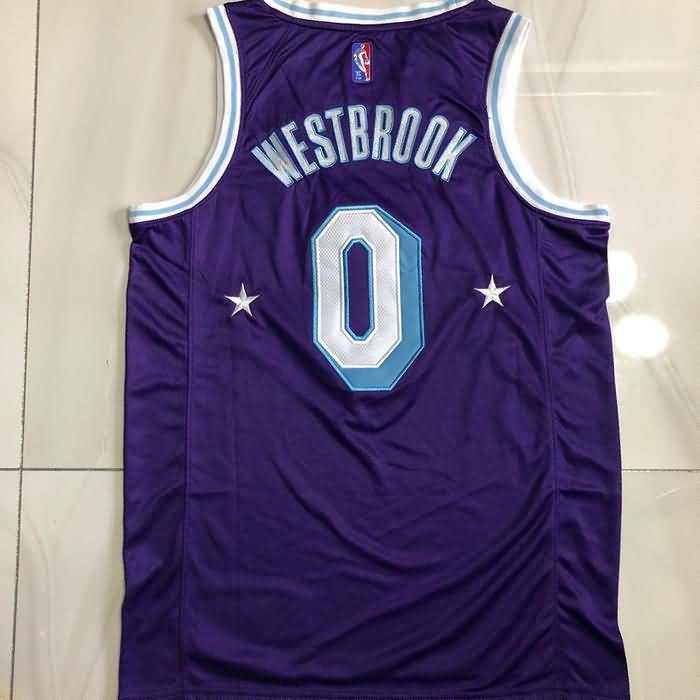 21/22 Los Angeles Lakers WESTBROOK #0 Purple City Basketball Jersey (Closely Stitched)