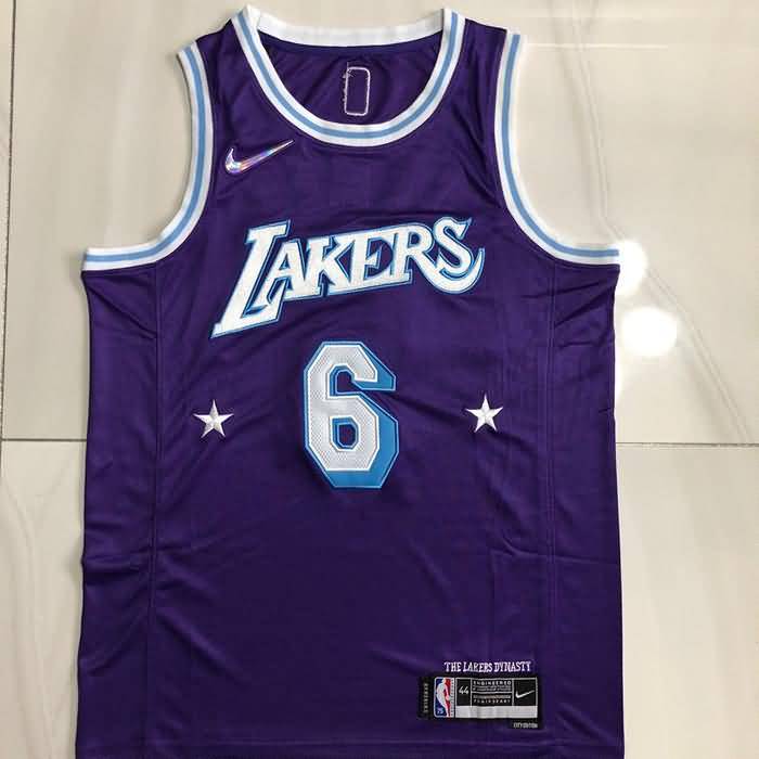 21/22 Los Angeles Lakers JAMES #6 Purple City Basketball Jersey (Closely Stitched)