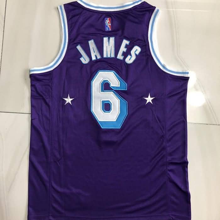 21/22 Los Angeles Lakers JAMES #6 Purple City Basketball Jersey (Closely Stitched)