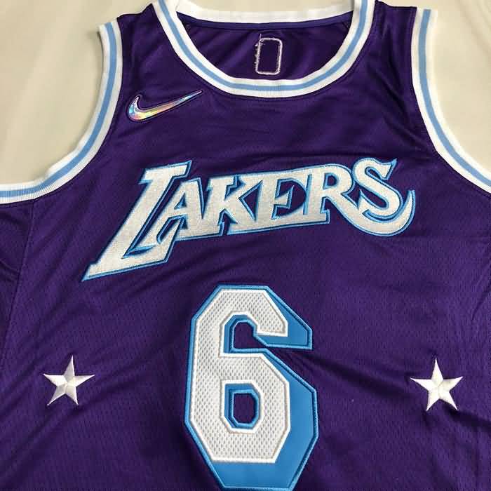 21/22 Los Angeles Lakers JAMES #6 Purple City Basketball Jersey (Closely Stitched)