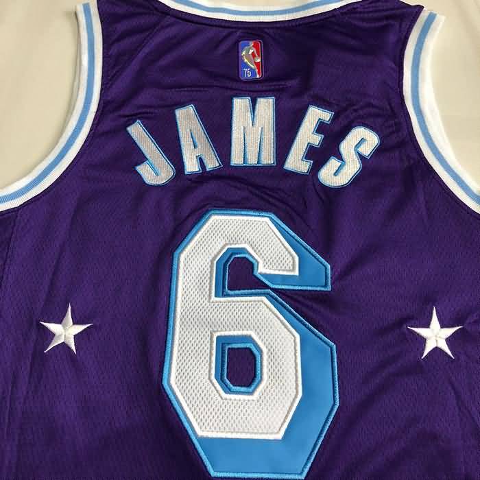 21/22 Los Angeles Lakers JAMES #6 Purple City Basketball Jersey (Closely Stitched)