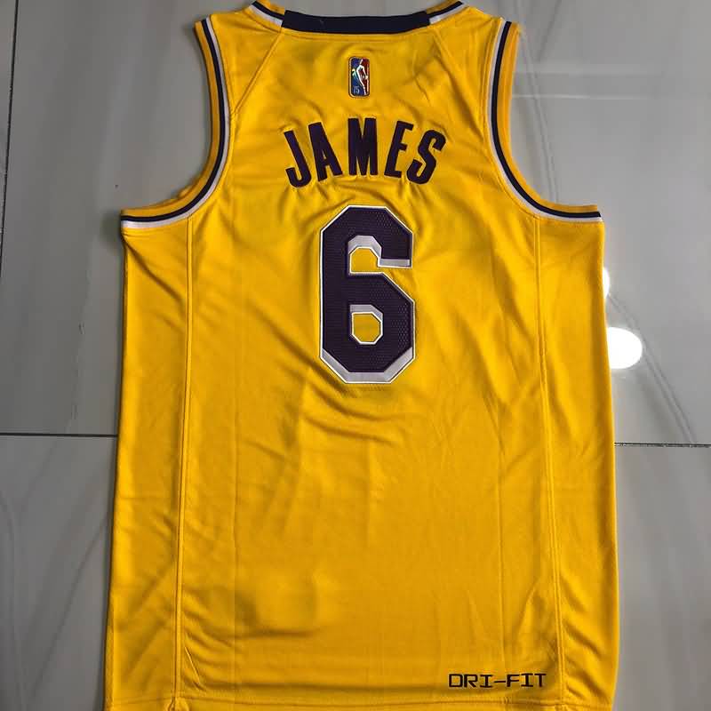 21/22 Los Angeles Lakers JAMES #6 Yellow Basketball Jersey (Closely Stitched)